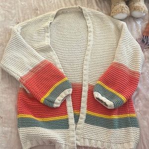EUC marine layer colorful oversized striped cardigan